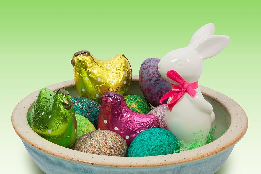 easter, easter nest, easter bunny, porcelain, loop, egg, colored HD wallpaper
