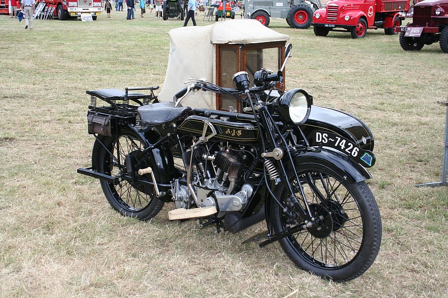 motorcycle with side-car, antique engine, oldtimer, land Vehicle HD wallpaper