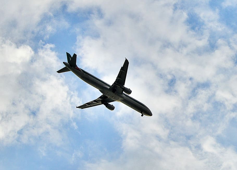 Aircraft, Fly, Clouds, Sky, flying, cloud - sky, airplane, low angle view HD wallpaper