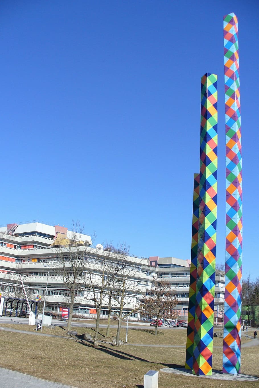 Uni, Ulm, Art, multi colored, architecture, building exterior HD wallpaper