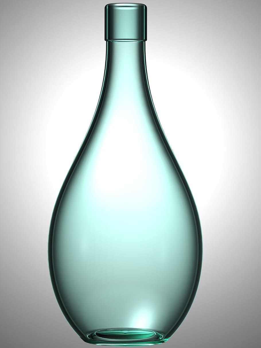 empty blue glass bottle, green, storage, studio shot, glass - material HD wallpaper