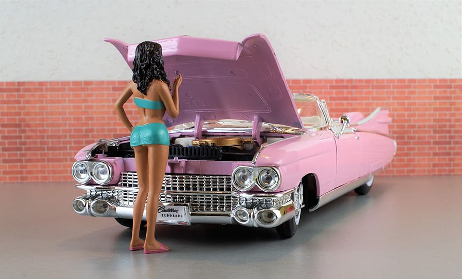 Model Car, Cadillac, Cadillac, Cadillac Eldorado, pink, auto, HD wallpaper