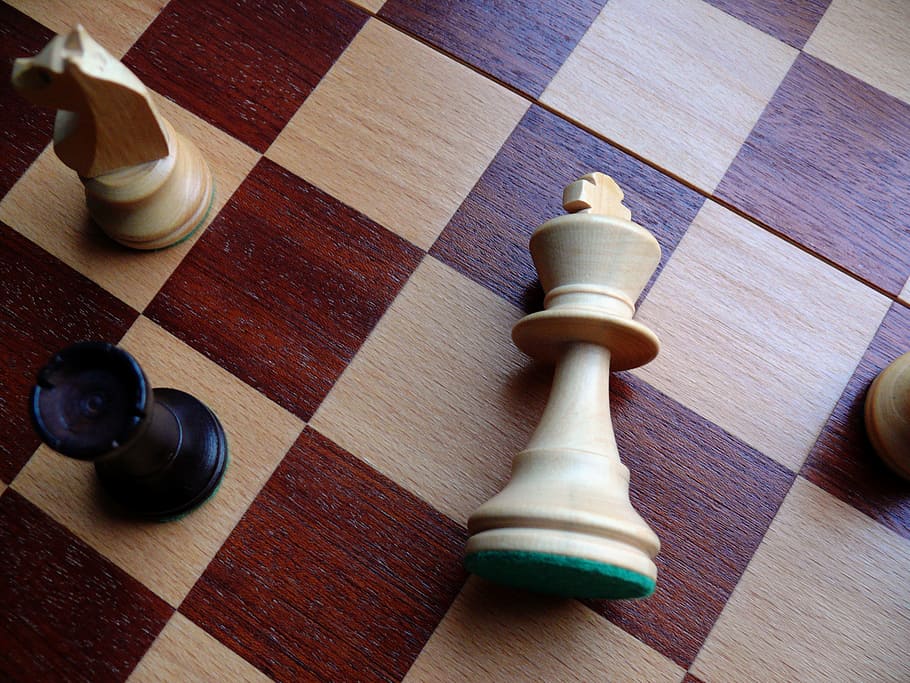 Chess Board, Chess Pieces, checkmated, chess game, bauer, board game, HD wallpaper