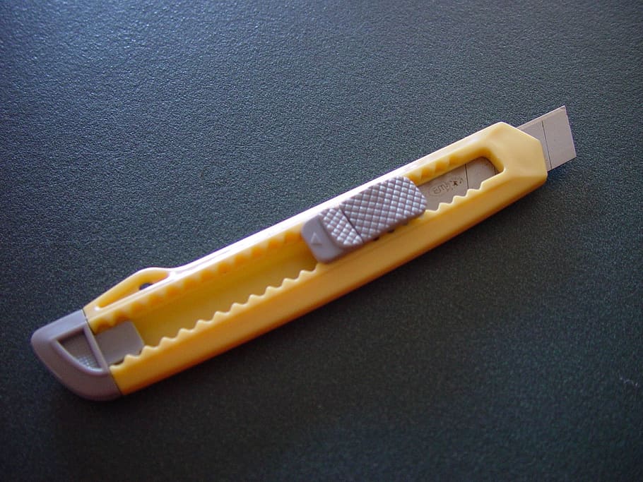 Knife, Blade, Trimmer, Sharp, Steel, metal, tool, office, retractable HD wallpaper