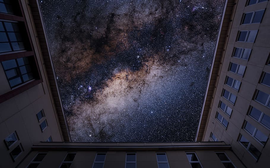 Sky, Natural, star, architecture, window, urban Scene, night HD wallpaper