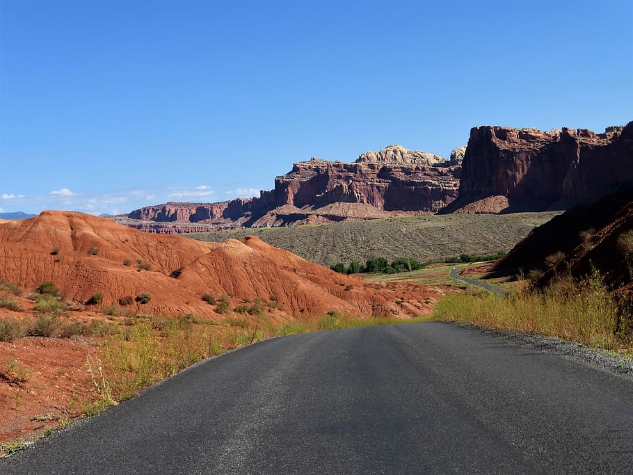 usa, road, mountain, desert, nature, travel, landscape, sky HD wallpaper