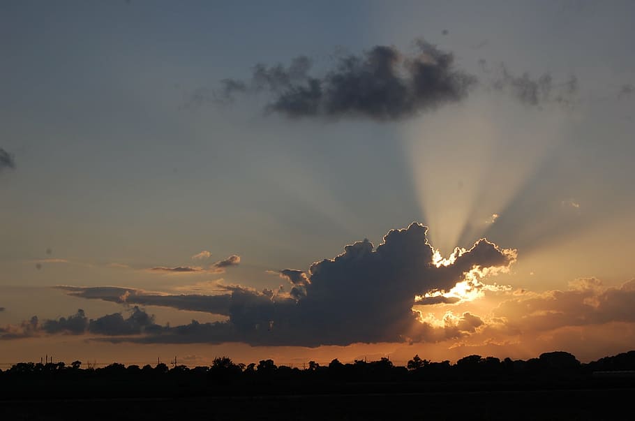 sky, cloud, sunset, beauty in nature, cloud - sky, silhouette HD wallpaper
