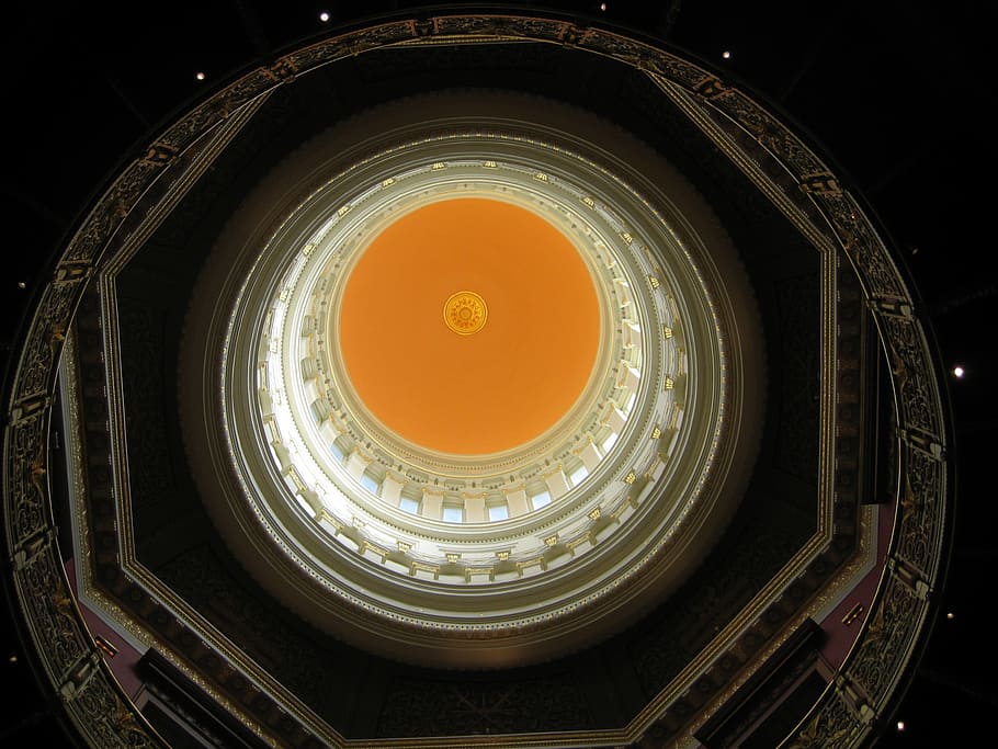 rotunda, dome, building, architecture, capitol, new jersey HD wallpaper