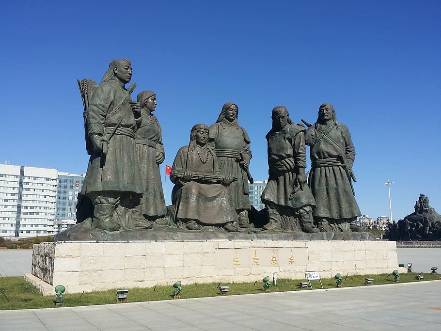 inner mongolia, jingkiseukan, mongol empire, kagan, statue