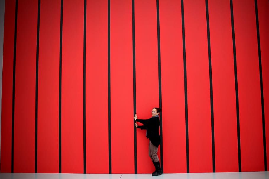 horizontal stripes, red, black, fool around, background, poznan HD wallpaper