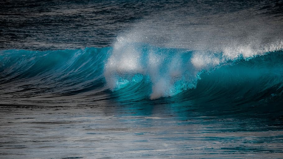 ocean wave, water, surf, sea, spray, wind, motion, swirl, splash HD wallpaper
