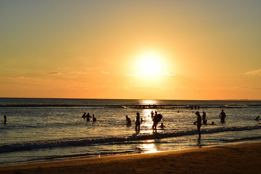 sunset, punta del este, wallpaper, beach, sea, people, outdoors HD wallpaper