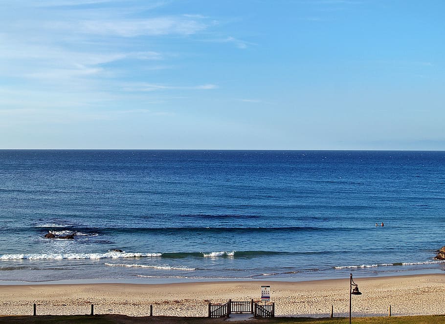 Beach, Ocean, Blue, Blue, Sky, Sand, Waves, swell, beachfront HD wallpaper