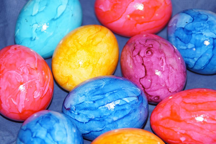 easter eggs, spring, easter bunny, basket, körbchen easter basket HD wallpaper