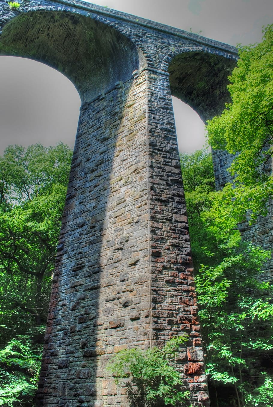 bridge, river, railway, gorge, ravine, stone, bridge - Man Made Structure HD wallpaper