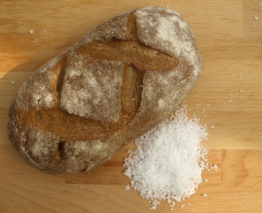 bread and salt, catchment, food, food and drink, table, wood - material HD wallpaper