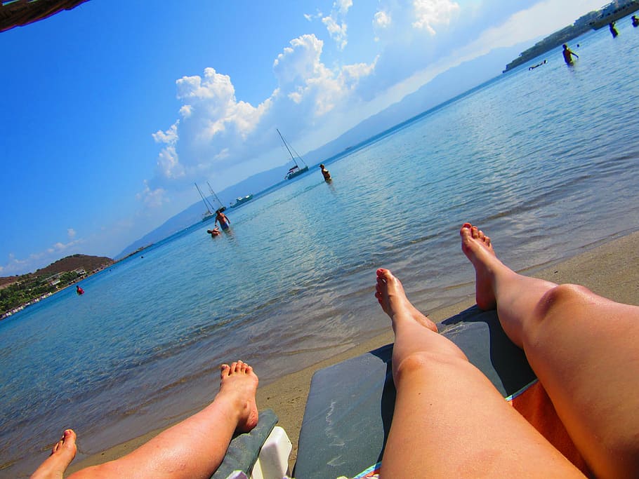 holiday, sea, bodrum, turkey, water, beach, summer, legs, toes, HD wallpaper