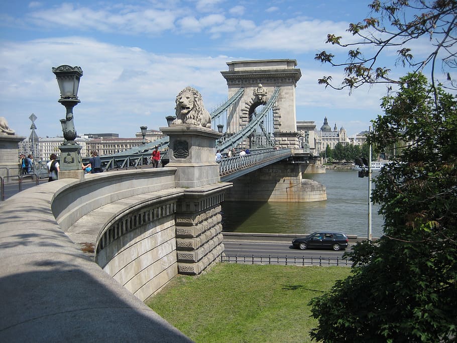 budapest, danube, chain bridge, water, bridge - man made structure HD wallpaper