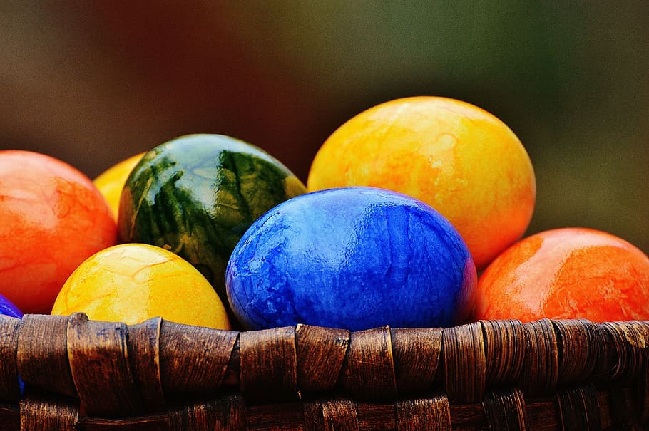 easter, easter eggs, colorful, happy easter, colored, easter nest HD wallpaper