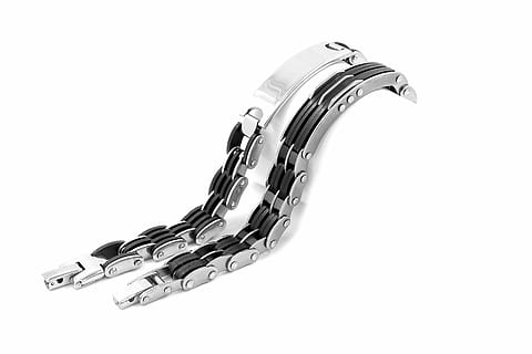 silver-colored watch link band, stainless, background, white HD wallpaper
