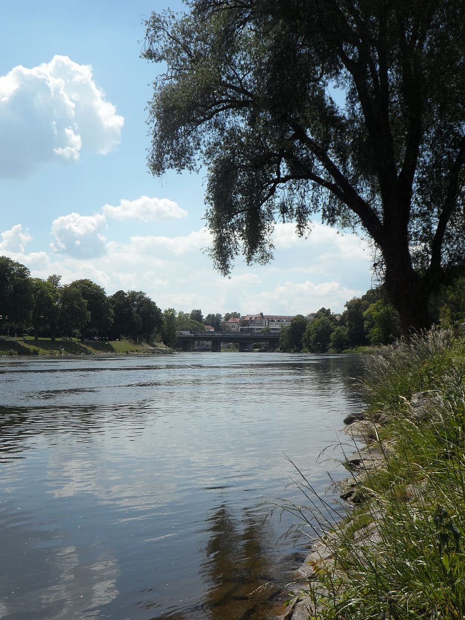 danube, idyll, idyllic, ulm, river, quiet, atmospheric, sky HD wallpaper