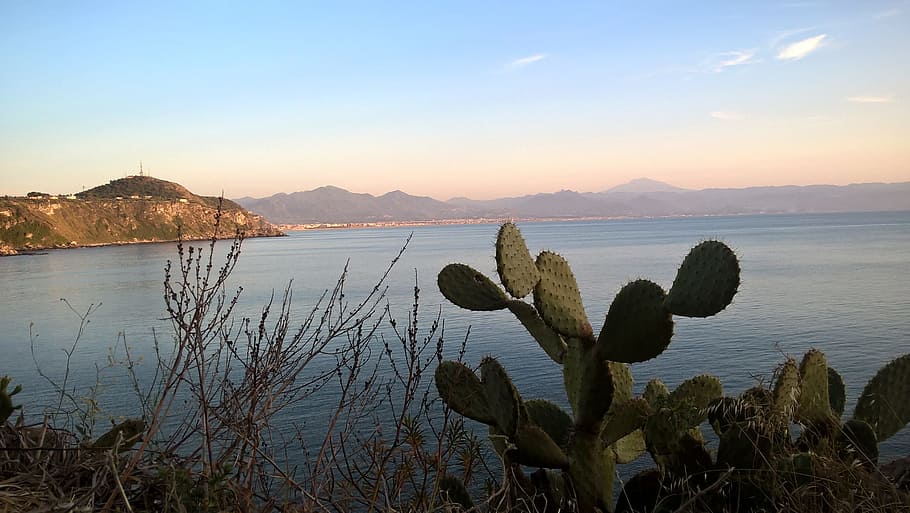 boss, milazzo, sicily, sky, water, beauty in nature, mountain HD wallpaper
