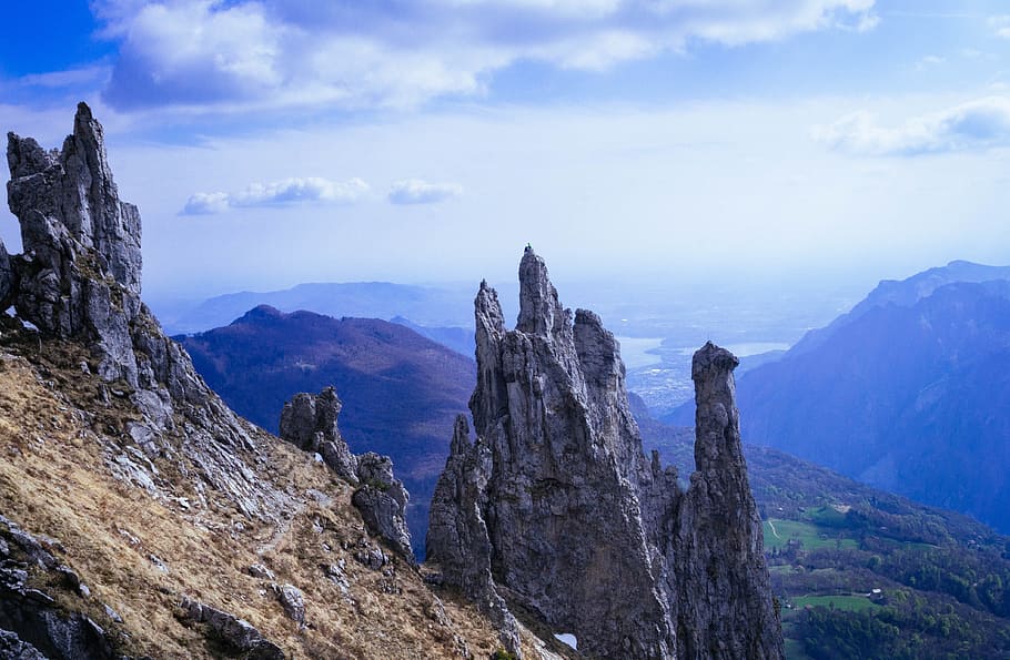 landscape, mountains, nature, sky, clouds, environment, high HD wallpaper