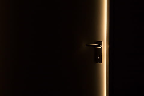 untitled, dark, door, door handle, light, doorknob, ajar, metal HD wallpaper