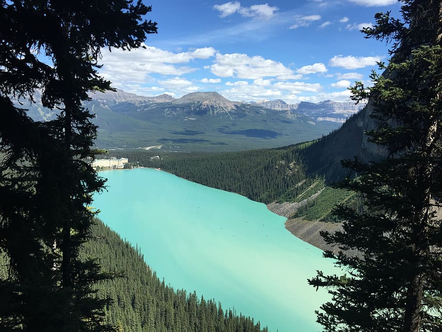lake, canada, alberta, water, scenic, travel, landscape, nature HD wallpaper