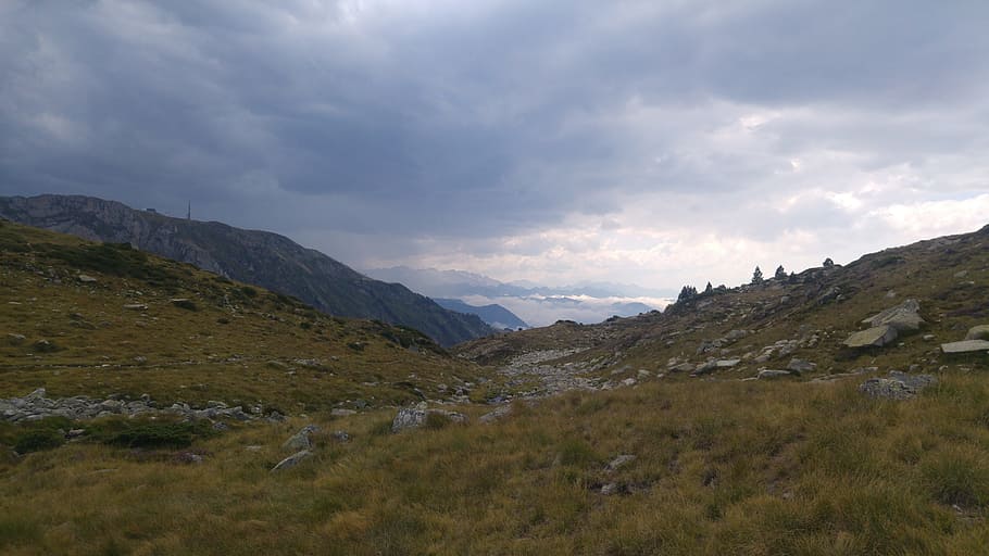 pyrenees, aran, hiking, mountain, sky, cloud - sky, landscape HD wallpaper