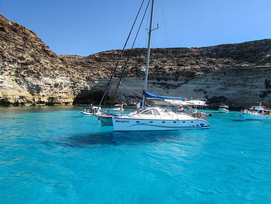 Lampedusa, Sea, Boat, Travel, Summer, ocean, pelagie, seascape, HD wallpaper