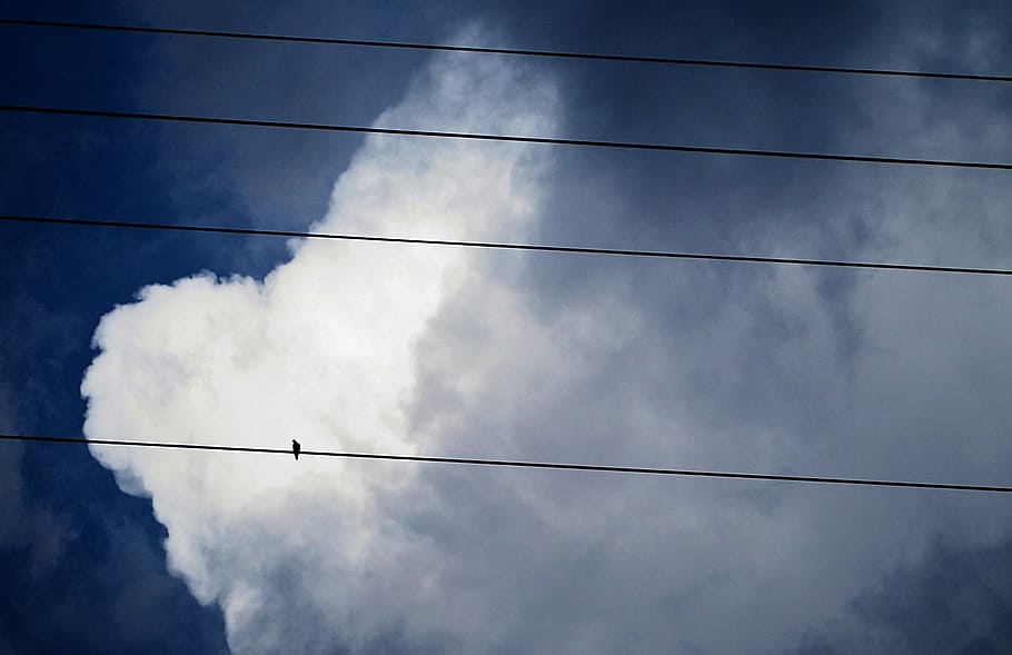 sky, a surname, artistic conception, cloud - sky, cable, electricity HD wallpaper