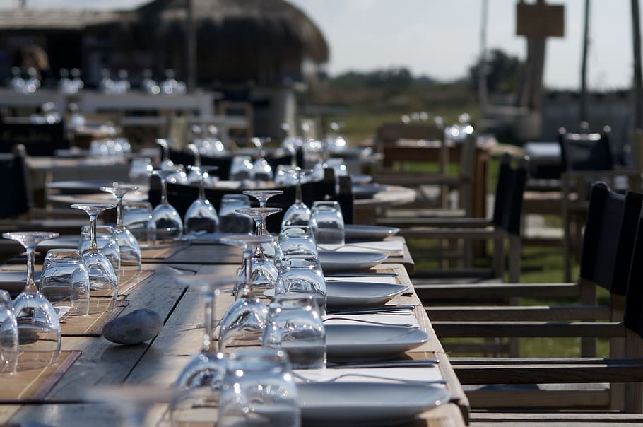 Restaurant, Aperitif, Party, chair, no People, in a row, focus on foreground HD wallpaper