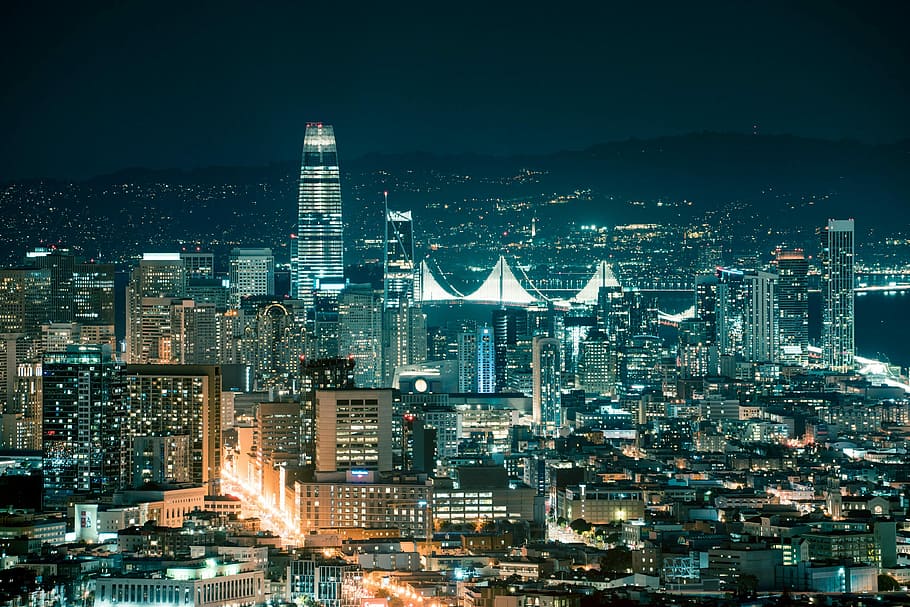 aerial photography of high-rise buildings, bird's eye view photo of city HD wallpaper