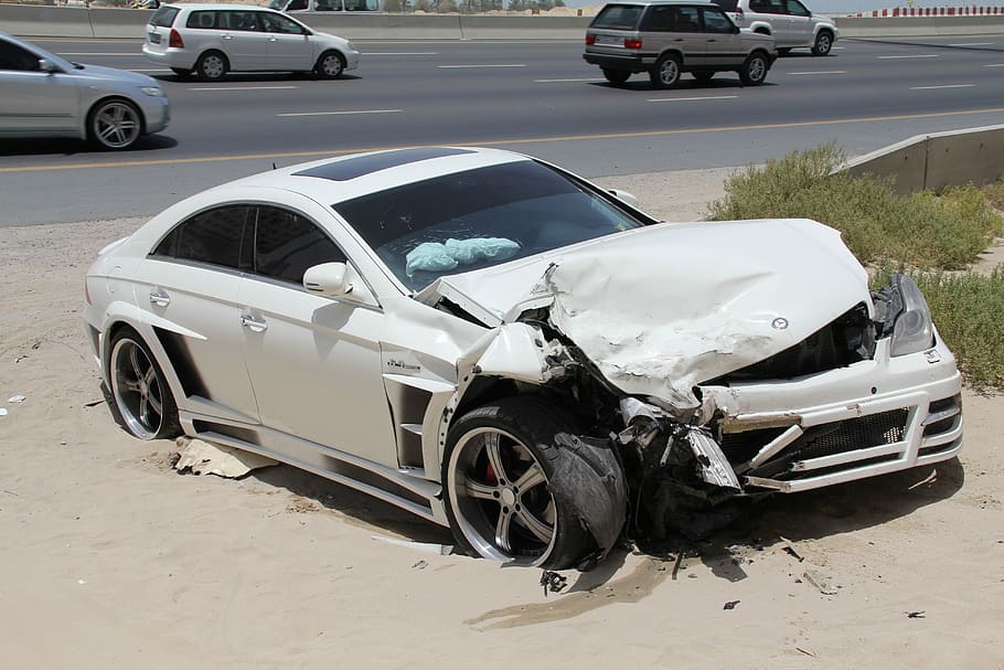 white sedan, safe, road, safety, traffic, speed, gulf, arab HD wallpaper