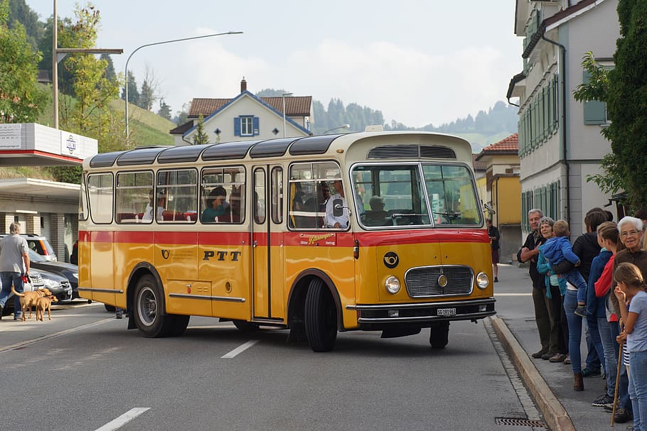 postauto, truck, acid, oldtimer, transportation, mode of transportation HD wallpaper