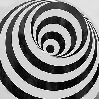 round black and white striped illustration, Optical, Deception HD wallpaper