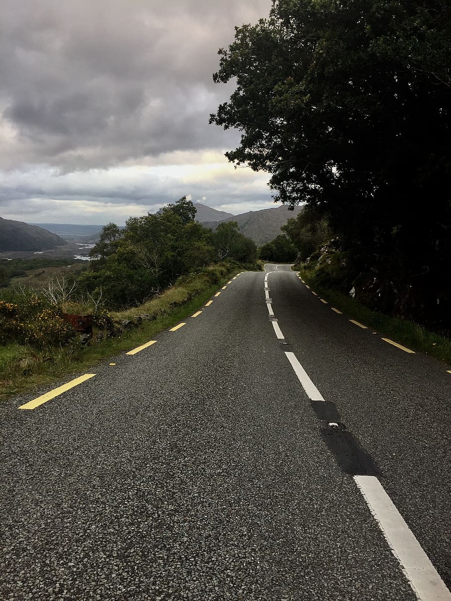 road, trees, asphalt, nature, away, sky, direction, the way forward HD wallpaper