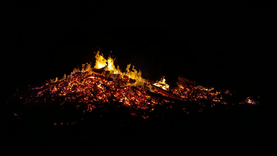 fire, embers, ash, burn, hot, wood, heat, campfire, blaze, flame HD wallpaper