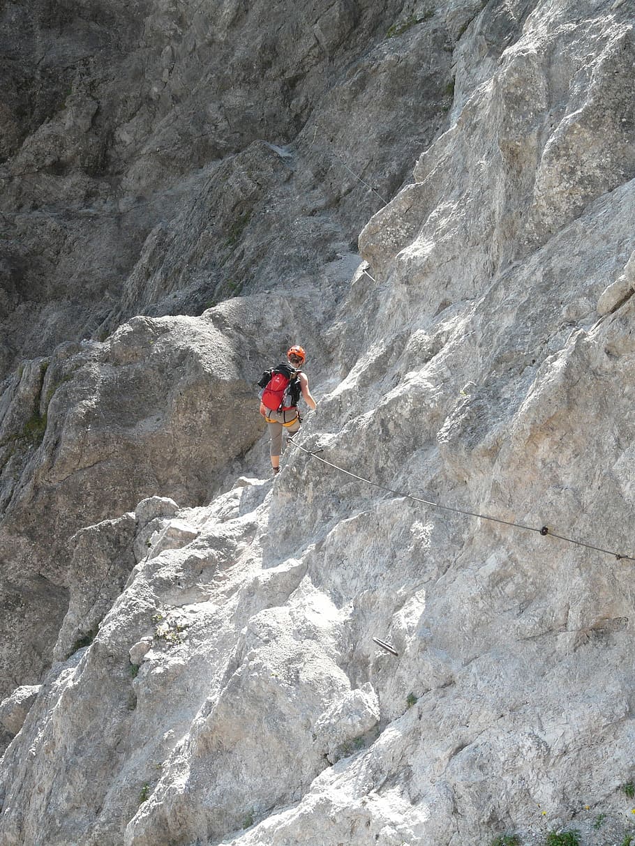Climbing, Mountains, Stone, Rock, exposed, steep, the rope HD wallpaper