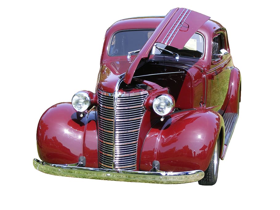cat, oldtimer, chev, chevrolet, 1938, red, maroon, vintage HD wallpaper