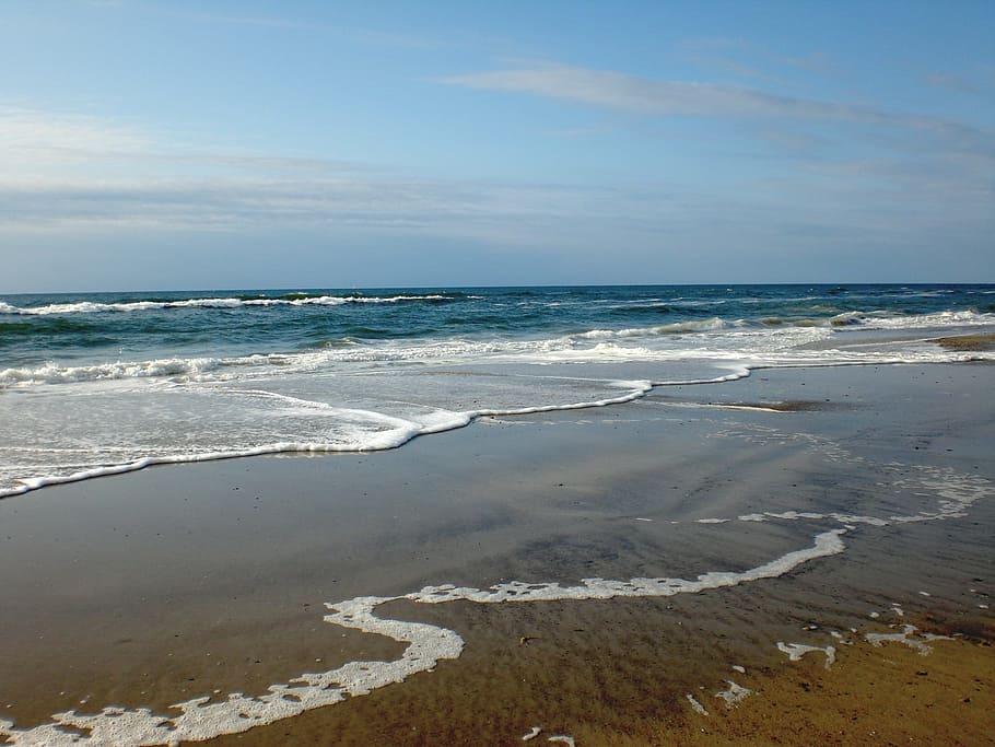 sea, beach, wave, coast, water, land, beauty in nature, scenics - nature HD wallpaper