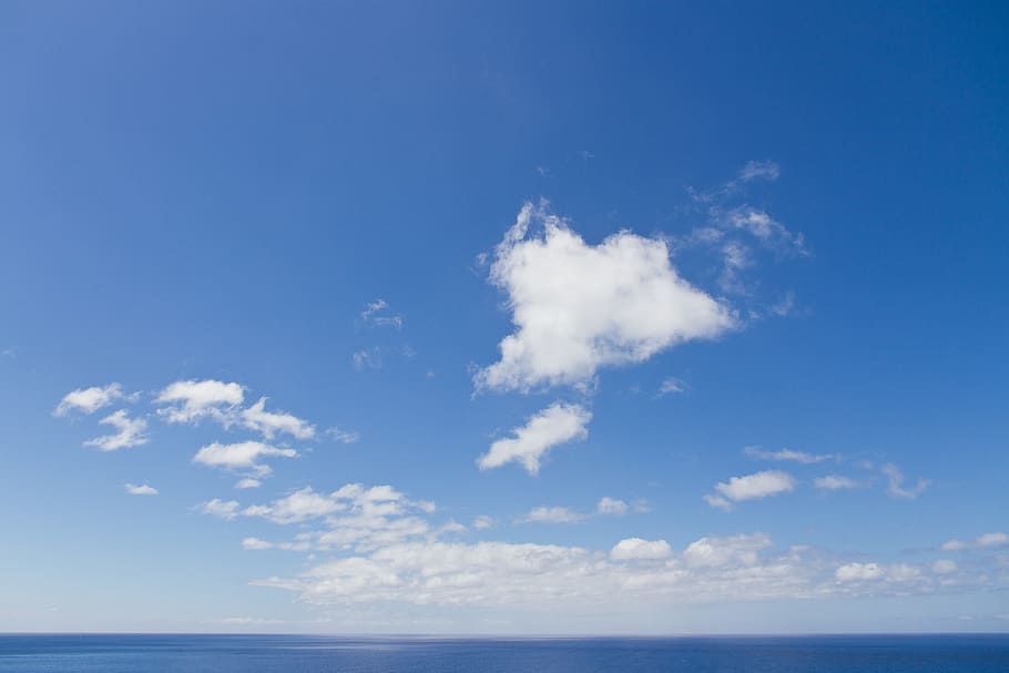 Sky, Clouds, Rest, Horizon, Beautiful, water, sea, nature, blue HD wallpaper