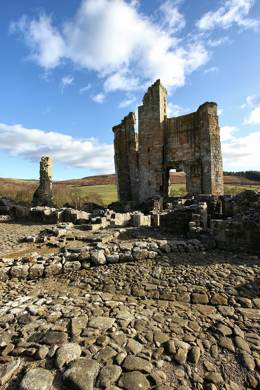 castle, edlingham, ruin, derelict, england, northumberland HD wallpaper