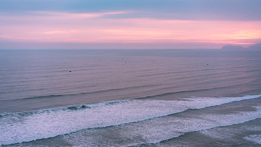 water waves photo, photo of sea waves during golden hour, aerial photography HD wallpaper