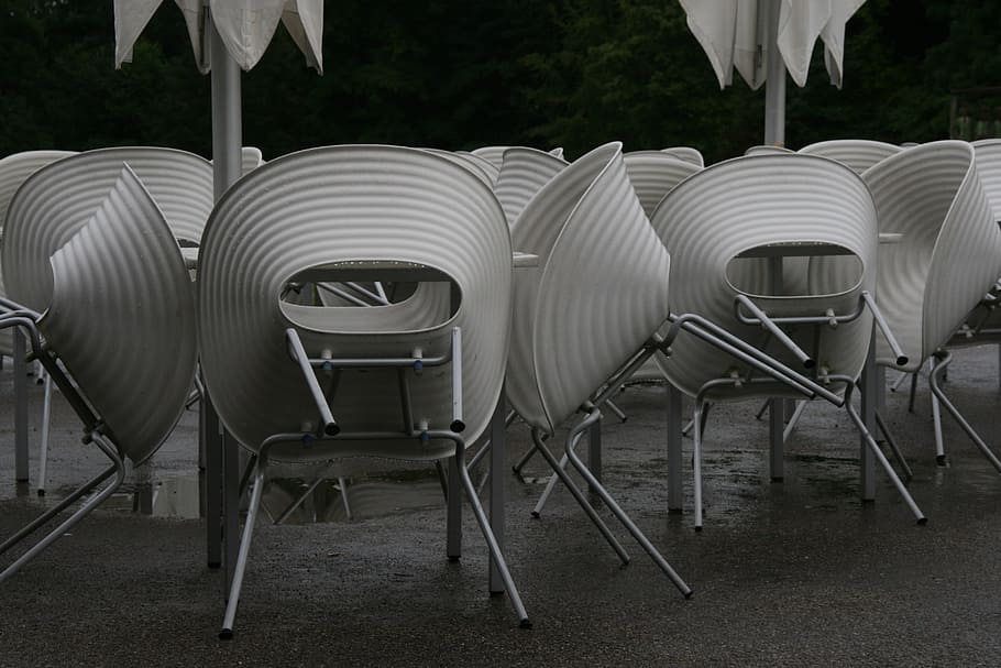 Closed, Chairs, Moist, rain, no people, seat, film industry HD wallpaper