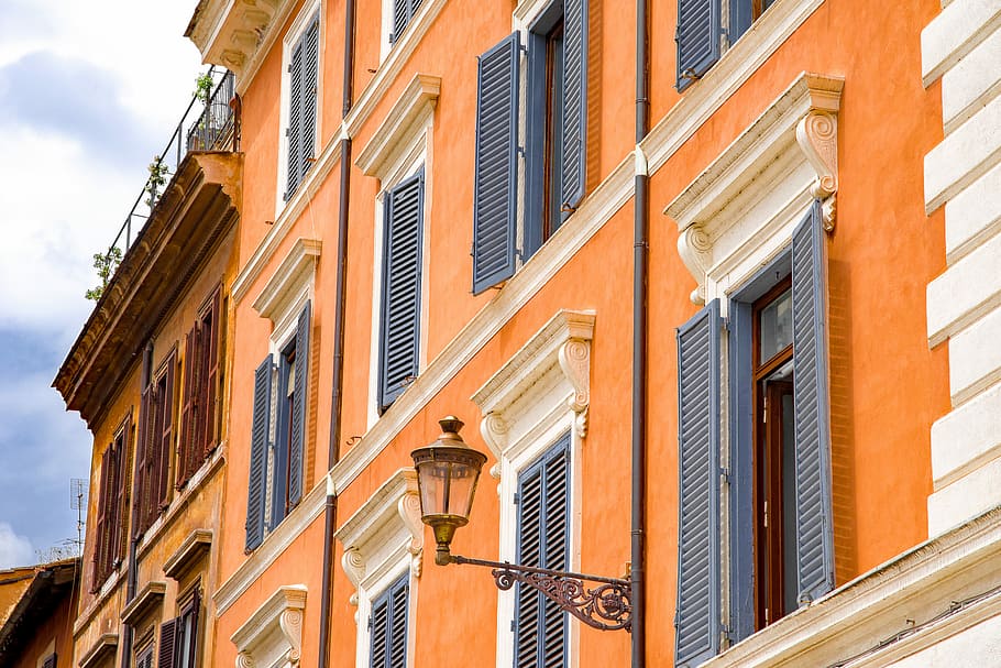 building, facade, architecture, roman, italian, ancient, colorful HD wallpaper