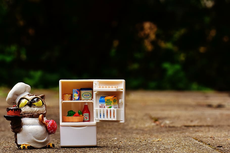 owl, bake, cook, refrigerator, figure, cute, funny, sweet, baked HD wallpaper