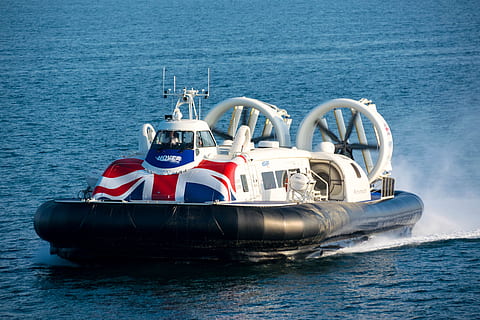 hovercraft, speed, great, blue, nautical vessel, mode of transportation HD wallpaper