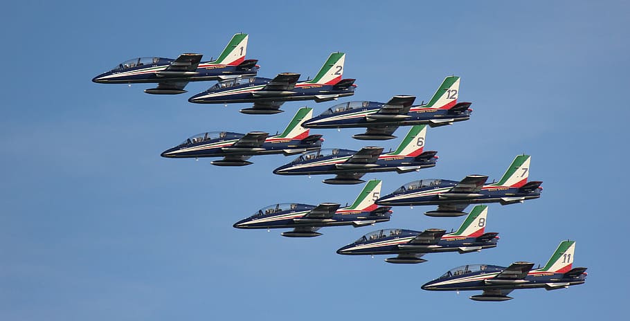 frecce tricolori, acrobatics, aircraft, squadron, aircrafts